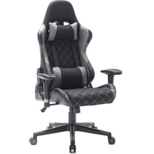 Gamestoel Classic - bureaustoel - stof bekleding - zwart grijs