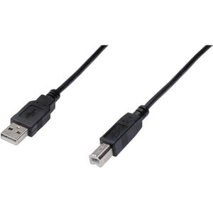Digitus USB-kabel USB 2.0 USB-A stekker, USB-B stekker 1.80 m Zwart AK-300102-018-S