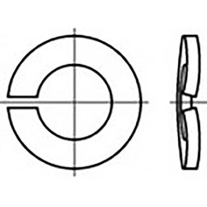 TOOLCRAFT TO-6854331 Veerringen Binnendiameter: 10 mm DIN 128 Verenstaal Verzinkt 1000 stuk(s)