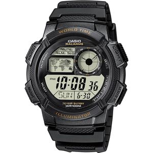 Casio AE-1000W-1AVEF Horloge Kwarts (l x b x h) 48.1 x 43.7 x 13.7 mm Zwart Materiaal (behuizing): Hars Materiaal (armband): Hars