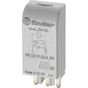 Finder Steekmodule Met EMC-ontstoringsschakeling, Met diode, Met LED 99.02.9.220.99 Lichtkleur (naam): Groen Geschikt voor model: Finder 96.04, Finder 96.02