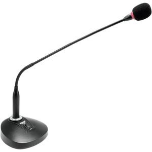 Omnitronic SHC-2 Spraakmicrofoon Zwanenhals Zendmethode: Kabelgebonden Incl. windkap, Voet
