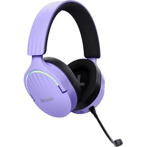 Trust GXT491P FAYZO Over Ear headset Gamen Bluetooth Virtual Surround Lila Surround sound, Microfoon uitschakelbaar (mute), Volumeregeling