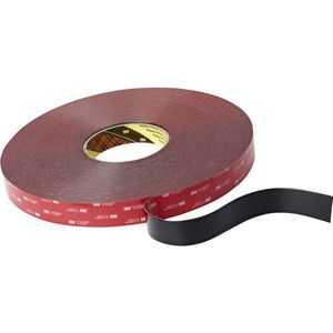 3M 5925F/2533 Dubbelzijdige tape Zwart (l x b) 33 m x 25 mm 1 stuk(s)