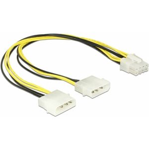 DeLOCK 85453 0.3m  2 X 4-pins Molex-mannetje> 1 X 8-pins EPS-mannetje