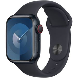 Apple Watch Series 9 GPS + Cellular 41 mm Aluminium kast Sportband Midnight M/L
