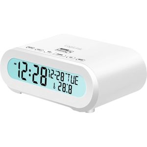 LogiLink SC0121W Wekkerradio FM USB Voelbare toetsen, Wekfunctie Wit