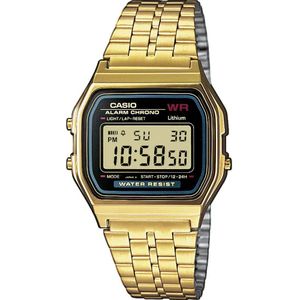 Casio A159WGEA-1EF Horloge Kwarts (l x b x h) 36.8 x 32.2 x 8.2 mm Goud Materiaal (behuizing): Hars Materiaal (armband): RVS