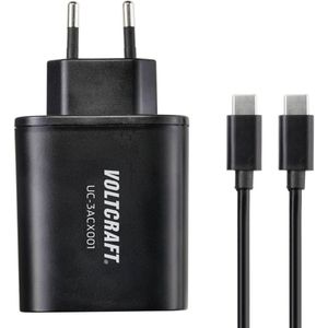 VOLTCRAFT UC-3ACX001 USB-oplader 38 W Thuis Uitgangsstroom (max.) 3000 mA Aantal uitgangen: 3 x USB, USB-C bus (Power Delivery)