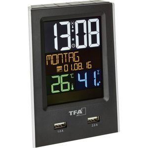 TFA Dostmann 60.2537.01 Radio Alarm clock Black Alarm times 1