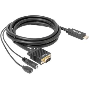 Club3D HDMI / Jackplug / USB-micro-B / VGA Adapterkabel HDMI-A Stekke - Jackplug-bus 3,5 M