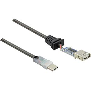 Renkforce USB-kabel USB 2.0 USB-C stekker, USB-A bus 7.50 m Zwart Vergulde steekcontacten RF-4752800