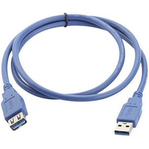 Manhattan USB-kabel USB 3.2 Gen1 (USB 3.0 / USB 3.1 Gen1) USB-A stekker, USB-A bus 2.00 m Blauw Vergulde steekcontacten, UL gecertificeerd 322379-CG