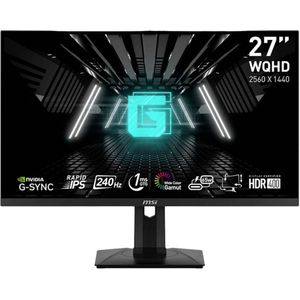 MSI G274QPXDE Gaming monitor Energielabel F (A - G) 68.6 cm (27 inch) 2560 x 1440 Pixel 16:9 1 ms HDMI, DisplayPort, Hoofdtelefoonaansluiting, USB-C IPS LCD