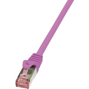 LogiLink CQ2099S RJ45 Netwerkkabel, patchkabel CAT 6 S/FTP 10.00 m Pink Vlambestendig, Snagless 1 stuk(s)