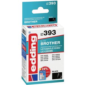 Edding Inktcartridge vervangt Brother LC-1240BK Compatibel Zwart EDD-393 18-393