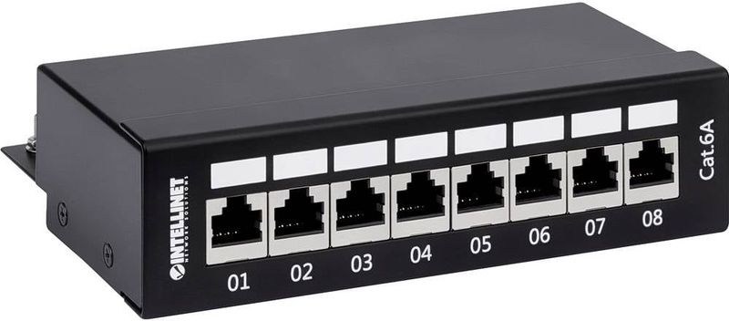 Intellinet - Cat6a - Patch Panel - Zwart - RJ-45 x 8