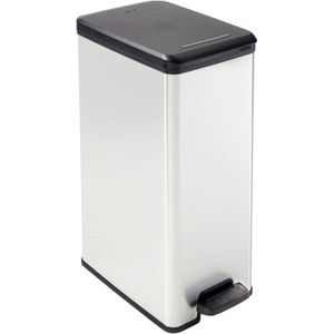 Curver DECO Bin 240640 Afvalbak 40 l (b x h x d) 250 x 610 x 420 mm Zilver, Zwart 1 stuk(s)