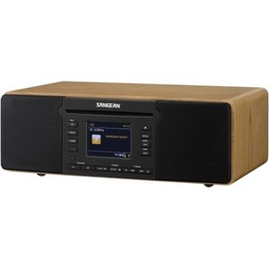Sangean DDR-66 BT Internetradio met CD-speler Internet, DAB+, FM CD, USB, SD, AUX, Bluetooth, Internetradio Opnamefunctie, Wekfunctie Zwart, Walnoot