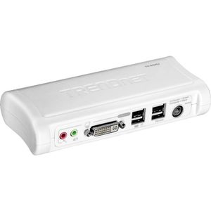 Trendnet - TK-204UK - KVM-switch - Wit - 2-poorts DVI-USB met Audiofunctie