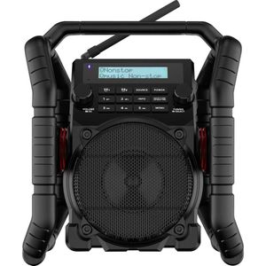 PerfectPro UBOX500R Bouwradio DAB+, VHF (FM) Bluetooth, AUX, USB Acculaadfunctie, Stofvast Zwart