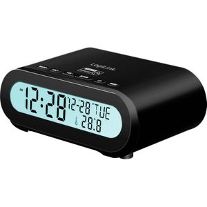 LogiLink SC0121 Wekkerradio FM USB Voelbare toetsen, Wekfunctie Zwart