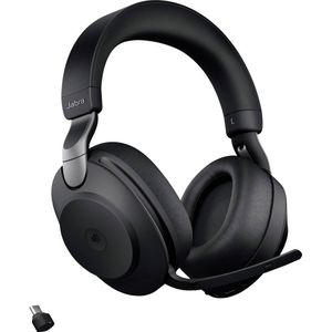 Jabra Evolve2 85 MS Over Ear headset Telefoon Bluetooth, Kabel Stereo Zwart Ruisonderdrukking (microfoon) Volumeregeling, Indicator voor batterijstatus,