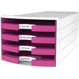 HAN Schubladenbox IMPULS 1013-56 Ladebox Wit DIN A4 Aantal lades: 4