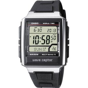 Casio WV-59E-1AVEG Horloge Zendergestuurd (l x b x h) 48.3 x 39 x 12.5 mm Zilver Materiaal (behuizing): RVS, Hars Materiaal (armband): Hars