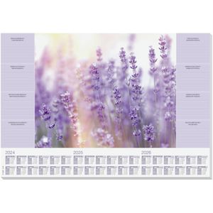 Sigel HO308 Bureau onderlegger Fragrant Lavender 3-jaarskalender Lila (b x h) 59.5 cm x 41 cm