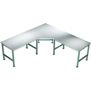 Manuflex AU0039.0001 Vijfhoek aaneenschakeling element universele met PVC decoplaat, voor tafel diepte = 600 mm Grijs, Groen