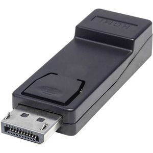 Manhattan 151993 DisplayPort Adapter [1x DisplayPort stekker - 1x HDMI-bus] Zwart UL gecertificeerd, Vergulde steekcontacten