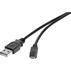 Renkforce USB-kabel USB 2.0 USB-A stekker, USB-micro-B stekker 3.00 m Zwart Vergulde steekcontacten RF-4724427