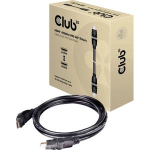 club3D CAC-1360 HDMI-kabel HDMI Aansluitkabel HDMI-A-stekker, HDMI-A-stekker 2.00 m Zwart High Speed HDMI met ethernet, Vlambestendig