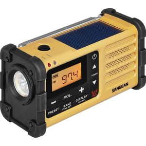 Sangean MMR-88 (USB-C) gelb Notfall/Kurbel/Solar Radio (AM, FM), Radio, Geel, Zwart