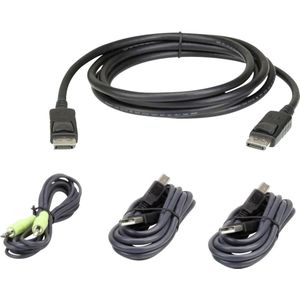 ATEN KVM Aansluitkabel [1x DisplayPort stekker, USB-A 2.0 stekker, Jackplug male 3,5 mm - 1x USB 2.0 bus B, Jackplug male 3,5 mm, DisplayPort stekker] 3.00 m