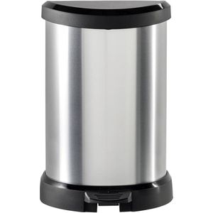 Curver DECO Bin 240568 Afvalbak 15 l (b x h x d) 303 x 448 x 268 mm Zilver, Zwart 1 stuk(s)