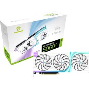 Manli Nvidia GeForce RTX 5060 Ti Videokaart Stellar OC 16 GB GDDR7-RAM PCIe x8 HDMI, DisplayPort Overclocked, Zero-Fan-Modus , NVIDIA G-Sync , Vulkan