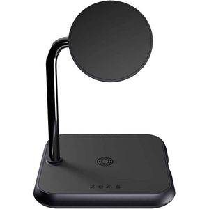 ZENS Aluminium Series 3 in 1 Magnetic Wireless Charger ZEDC19B/00 Inductielader Uitgangen Qi-standaard, USB-C Zwart