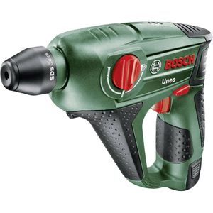 Bosch Uneo Snelspanboorhouder, SDS-Quick, SDS-HEX 30 mm-Accu-boorhamer 12 V 2.5 Ah Li-ion Incl. 2 accus, Incl. accessoires, Incl. koffer