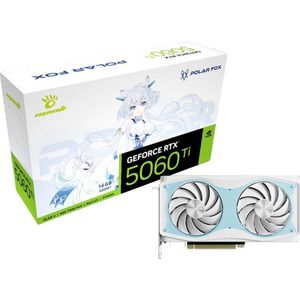 Manli Nvidia GeForce RTX 5060 Ti Videokaart Polar Fox OC 16 GB GDDR7-RAM PCIe x8 HDMI, DisplayPort Overclocked, Zero-Fan-Modus , NVIDIA G-Sync , Vulkan
