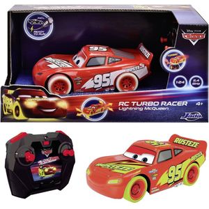 JADA TOYS 203084035 Cars Glow Racers Lightning McQueen 1:24 RC modelauto voor beginners Elektro Straatmodel