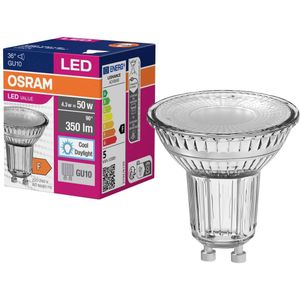 OSRAM 4058075817715 LED-lamp Energielabel F (A - G) GU10 Reflector 4.3 W = 50 W Koudwit (Ø x h) 50 mm x 50 mm 1 stuk(s)