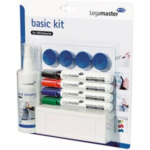 Legamaster Starterset Whiteboard Basic Kit 7-125100 Whiteboardmarker Zwart, Blauw, Rood, Groen Incl. bordwisser, bordreiniger, magneten 1 set(s)