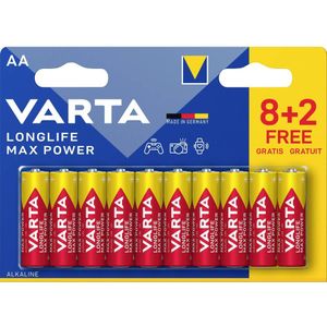 Varta Longlife Max Power AA Blister 10 (8+2) AA batterij (penlite) Alkaline 1.5 V 10 stuk(s)