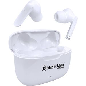 Music Man BT-X63 In Ear headset Bluetooth Stereo Wit Headset, Oplaadbox, Touchbesturing