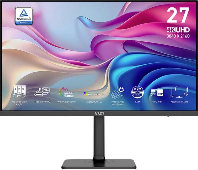 MSI - MODERN MD272UPHGDE - Computer Monitor - Zwart - 27 inch - 4K Ultra HD