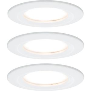 Paulmann Nova Inbouwlamp voor badkamer Set van 3 stuks LED LED 18 W IP44 Wit (mat)