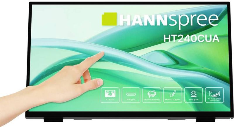 Hannspree HT240CUA computer monitor 60,5 cm (23.8") 1920 x 1080 Pixels Full HD LED Touchscreen Zwart