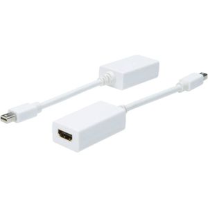 Digitus AK-340411-001-W DisplayPort / HDMI Adapter [1x Mini-DisplayPort stekker - 1x HDMI-bus] Wit 15.00 cm